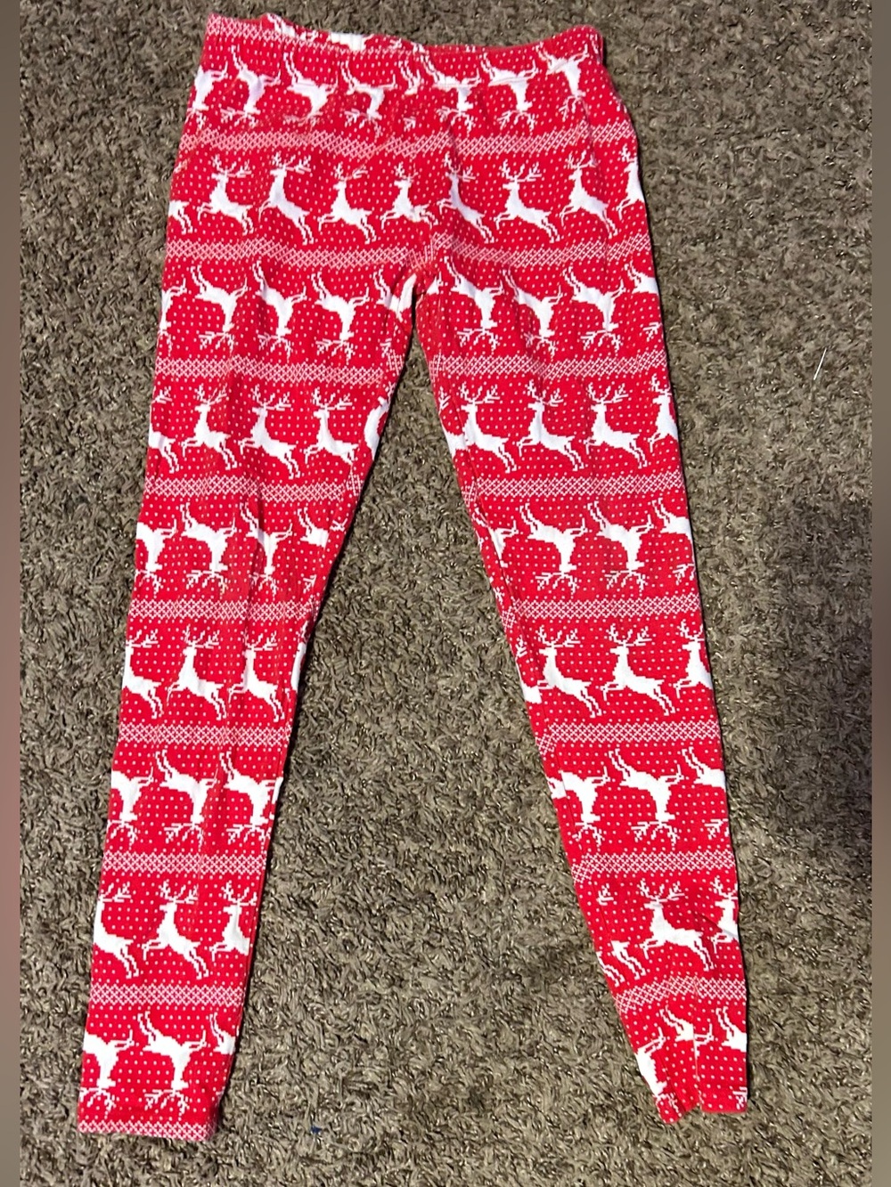 Red Reindeer Christmas Leggings